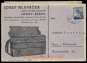 30489 - 1945 lístek do psacího stroje s přítiskem firmy J.Hlavá