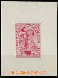 30520 - 1919 PLATE PROOF refused design/sketch Mother Slávie from o