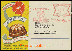 30587 - 1940 reklamní lístek s barevným přítiskem, vyfr. OVS HR