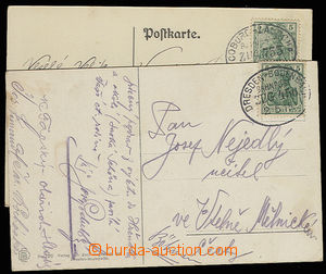 30589 - 1908-15 GERMANY  2 pcs of Ppc with railway pmk Zug 456 DRESD