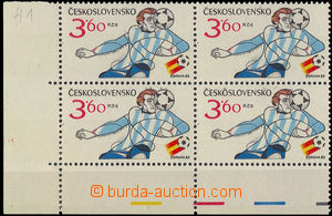 30667 - 1982 Pof.2522, levý, dolní, rohový 4-blok, papír fl1, sv