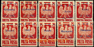 31450 - 1945 Mi.390/I.-X., overprint set Eagle 10  pcs, mint never h