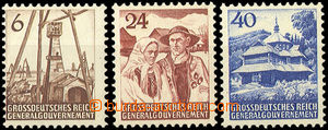 31535 - 1944 GENERALGOUVERNEMENT - nevydané známky Mi.I.-III., sv