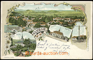 31888 - 1900 Lysice - castle, town-hall, statue p. Mary, general vie