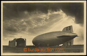 32235 - 1938? vzducholoď LZ 129 Hindenburg, čb fotopohlednice, nep