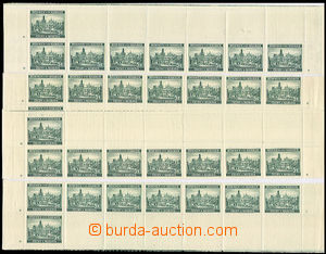 32592 - 1939 Pof.38, upper and lower double strips with plate marks 