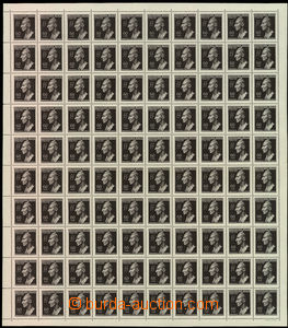 32596 - 1943 Pof.111 Heydrich, complete 100pcs. sheet with margins, 