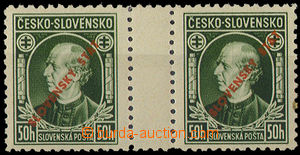 32603 - 1939 Alb.S23B Hlinka  gutter pair with two stamps and line p