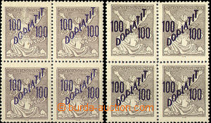 32843 - 1927 Pof.DL54 Výpotřební OR, 2x 4-blok, 1x s modrým pře