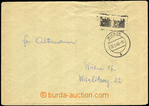 32883 - 1946 dopis v místě s rámečkovým razítkem Gebühr bezah