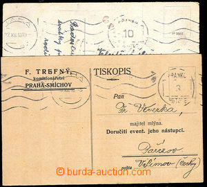 32923 - 1918 2 listovní zásilky (tiskopis a pohlednice) se strojn�