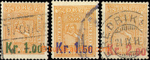 32999 - 1905 Mi.62-64, přetiskové, dobrý stav, kat. 160€