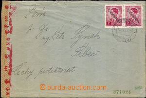 33370 - 1942 SERBIA   letter to Bohemia-Moravia with Mi.5 2x, thin/l