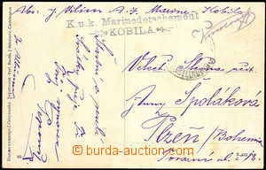 33398 - 191? postcard to Plzeň, with 2-lines postmark K.u.K.. Marin