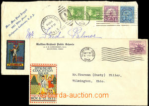 33531 - 1932/33 comp. 2 pcs of letters with advertising labels, 1x t