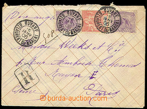 33694 - 1906 1906 French GUYANA Registered letter to Paris,  Mi.33, 