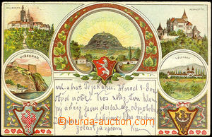 33797 - 1908 Anthem-issue? color lithography, collage with memorial 