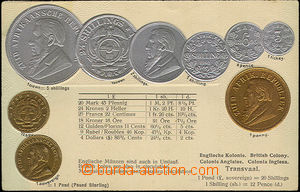 33876 - 1900 coins on postcards, Transvaal, embossed lithography, Un