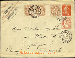 33896 - 1908 Mi.U29B, postal stationery cover uprated by. to Austria