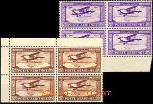 33923 - 1926-29 Mi.103, 152, Airmail  in blocks of four with margin,