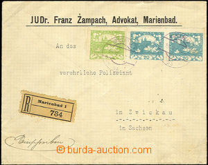33984 - 1919 R dopis zaslaný do Německa, vyfr. zn. Hradčany 2x 20