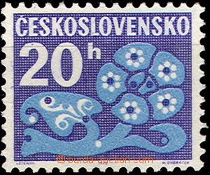 34024 - 1971 postage-due 20h on paper optically cleared, Pof.DL93xb,