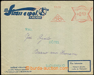 34047 - 1938 firemní obálka zaslaná jako obchodní tiskopis vypla