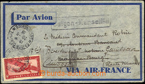 34055 - 1936 air-mail letter to France, franked with. airmail stamp 