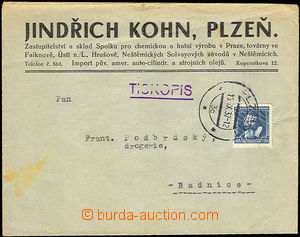 34059 - 1937 Comenius 40h, Pof.300 as simple franking on/for   comme