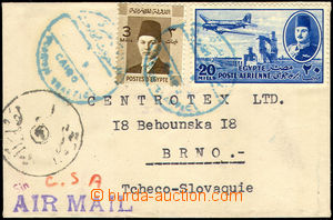 34064 - 1952? air-mail letter to Czechoslovakia, with Mi.311, 358, b