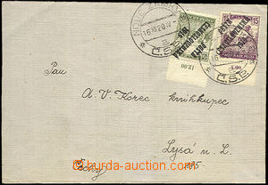 34091 - 1920 dopis vyfr. zn. Pof.106, 110 (PČ 1919), známky použi