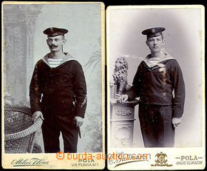 34128 - 1904 sestava 2ks kabinetních fotografií námořníků rako