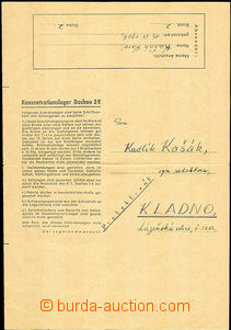 34158 - 1942 C.C. DACHAU  preprinted blank form for letter from post