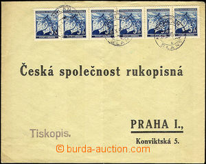 34177 - 1940 tiskopis vyfr. 6ks zn. Lipové listy 5h, Pof.20 6x, DR 