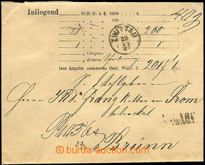 34284 - 1882 money letter for printed matter envelope cash paid/fran