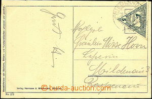 34347 - 1918 postcard sent as express printed matter, with 5h triang