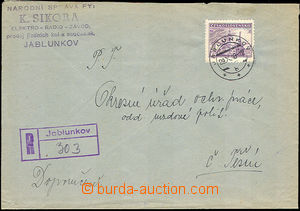 34378 - 1946 firemní R dopis s provizorním R razítkem, DR Jablunk