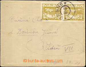 34474 - 1920 dopis zaslaný do Vídně, vyfr. 2-páskou zn. 30h žlu