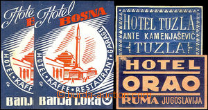 34477 - 1930? HOTEL LABELS  Yugoslavia, Hotel Bosnia - Banja Luka 2x