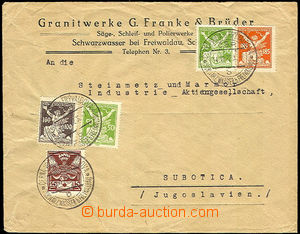 34640 - 1922 firemní těžší dopis zaslaný do Jugoslávie, vyfr.