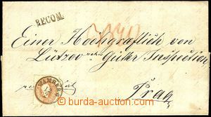 34702 - 1862 skládaný R dopis vyfr. zn. 10Kr + vzadu 10Kr vydání