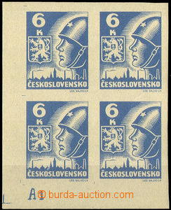 34785 - 1945 Pof.356,  Košické  6K, rohový 4-blok s DZ A1 (C), lu