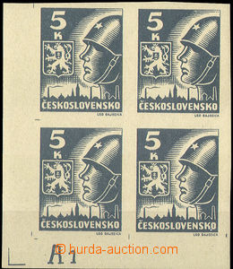 34787 - 1945 Pof.355,  Košické 5K rohový 4-blok s DZ A1 (C), luxu