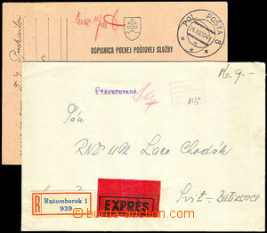 34830 - 1941 Polní pošta  R + Ex dopis vyplacený v hotovosti s r