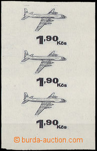 34985 - 1973 PLATE PROOF stamp. Pof.L77 in black color, 3x print on 