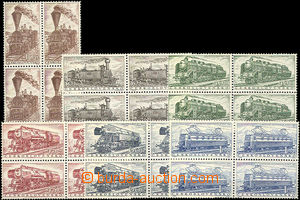 35129 - 1956 Pof.907-912, in blocks of four, superb, c.v.. 600CZK
