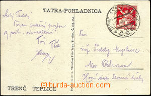 35165 - 1922 pohlednice vyfr. zn. 50h červená s DV - vajíčko v p