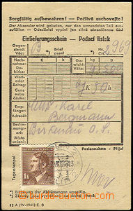 35269 - 1944 KT BIRKENAU - Osvětim  podací lístek na balík zasla
