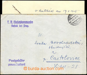 35273 - 1945 T.N.Einsatzkommando/ Roztok bei Prag, modré řádkové