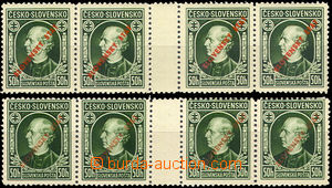 35314 - 1939 Alb.S23A  Hlinka 50h, 2x 4-stamps horiz. gutter with sy